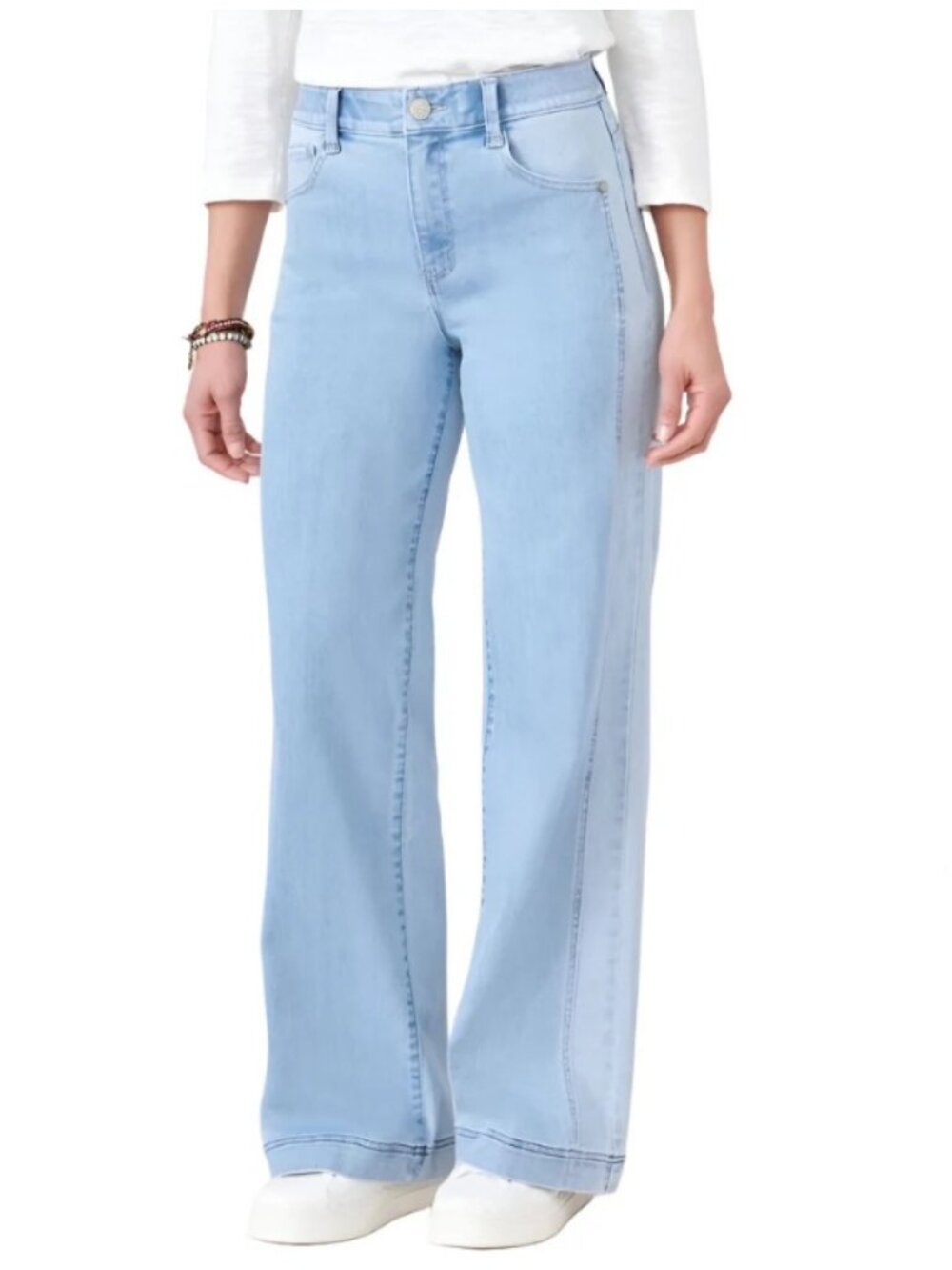 Democracy Womens "Ab"solution Skyrise Wide Leg Jeans + Sz 4
